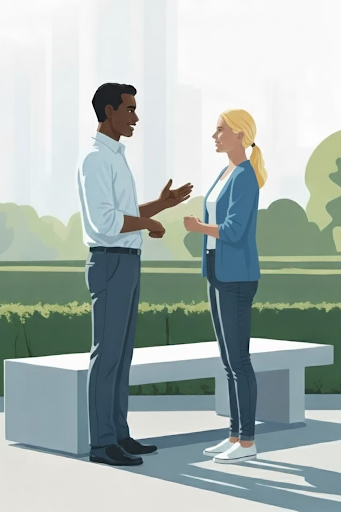 Human-centric social selling illustration